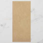 Elegantes White Lace Kraft Dinner Menü zum Hochzei Menükarte (Rückseite)