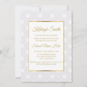 Elegantes White Lace und Gold Trunk Party laden ei Einladung (Vorderseite)