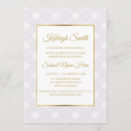 Elegantes White Lace und Gold Trunk Party laden ei Einladung