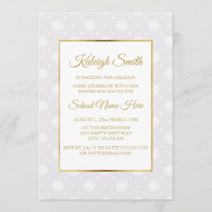 Elegantes White Lace und Gold Trunk Party laden ei Einladung