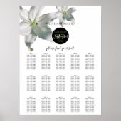 Elegantes White Lilies Wedding Seating Chart Poster (Vorne)