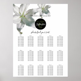 Elegantes White Lilies Wedding Seating Chart Poster