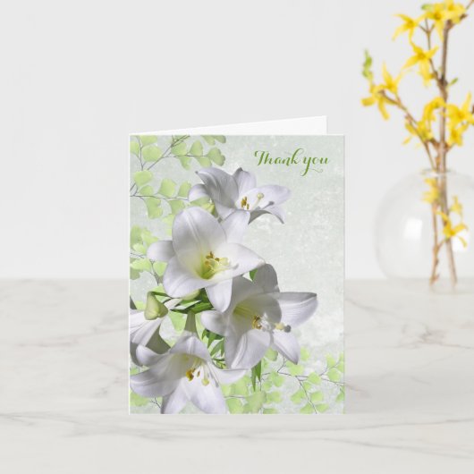 Elegantes White Lily Blume Beileid Danke Karte (Gelbe Blume)
