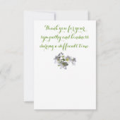 Elegantes White Lily Blume Beileid Dankeskarte (Rückseite)