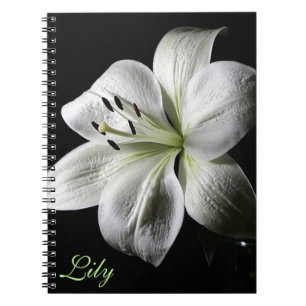 Elegantes White Lily Notebook *personalize* Notizblock