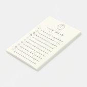 Elegantes White Linen & Blume Logo-Skript Post-it Klebezettel (angewinkelt)