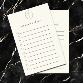 Elegantes White Linen & Blume Logo-Skript Post-it Klebezettel