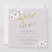 Elegantes White Magenta Orchid Brautparty Einladung (Vorderseite)