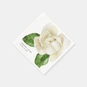Elegantes White Magnolia Wedding Paper Serviette (Ecke)