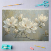 Elegantes White Magnolias Decoupage Seidenpapier (Basteln)