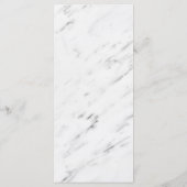 Elegantes White Marble & Gold Foil Wedding Menü Menükarte (Rückseite)