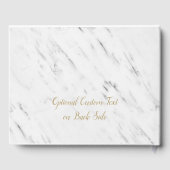 Elegantes White Marble & Gold Foil Wedding Monogra Gästebuch (Rückseite)