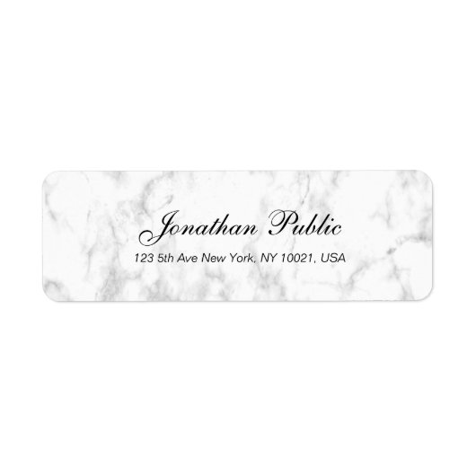 Elegantes White Marble Script Luxury Beruflich (Vorne)