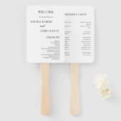 Elegantes White Minimalist Hochzeitsprogramm Fächer (Vorne und Hinten)