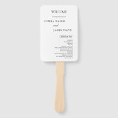 Elegantes White Minimalist Hochzeitsprogramm Fächer (Vorderseite)