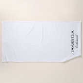 Elegantes White Minimalistisch Wedding Bridesmaid Strandtuch (Vorderseite)