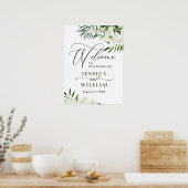 Elegantes White Orchid Bohemisch Wedding Willkomme Poster (Küche)