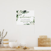 Elegantes White Orchid Bohemisch Wedding Willkomme Poster (Küche)