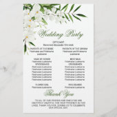 Elegantes White Orchid Boho Hochzeitsprogramm (Rückseite)