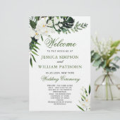 Elegantes White Orchid Boho Hochzeitsprogramm (Stehend Vorderseite)