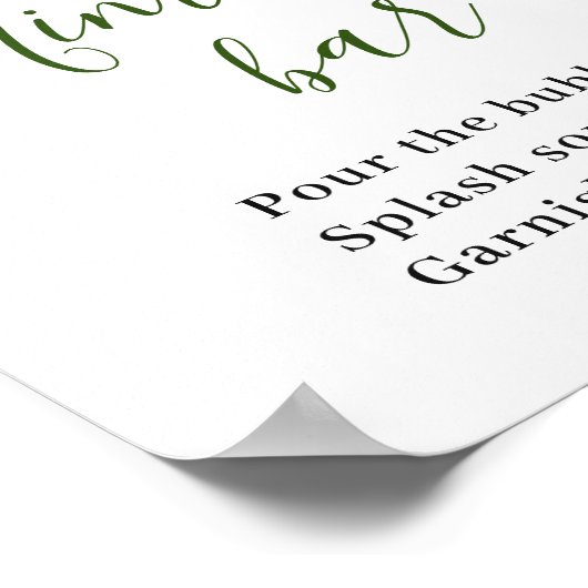 Elegantes White Orchids Bohemisch Mimosa Bar Sign Poster (Ecke)