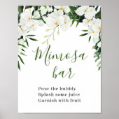 Elegantes White Orchids Bohemisch Mimosa Bar Sign Poster (Vorne)
