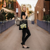 Elegantes White Orchids Gold Glitzer Tropfen Monog Tasche