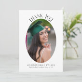 Elegantes White Oval Abschluss Foto Vielen Dank Dankeskarte (Stehend Vorderseite)