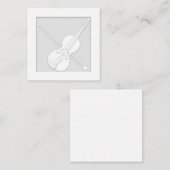 Elegantes White Paper Violin & Bow Musician's Mitteilungskarte (Vorne/Hinten)