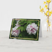 Elegantes White Peonies Foto Golden Frame Beileid Karte (Gelbe Blume)