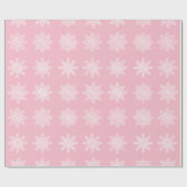 Elegantes White & Pink Snowflake Weihnachtsmuster Geschenkpapier (Flach)