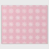 Elegantes White & Pink Snowflake Weihnachtsmuster Geschenkpapier (Flach)