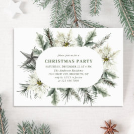 Elegantes White Poinsettia Bohemisches Weihnachtsf Einladung