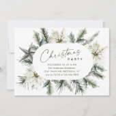 Elegantes White Poinsettia Bohemisches Weihnachtsf Einladung (Vorderseite)