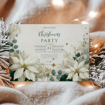 Elegantes White Poinsettia Weihnachtsfest Party