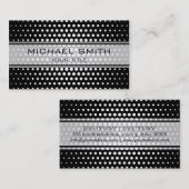 Elegantes White Polka Dot Muster Visitenkarte (Vorne/Hinten)