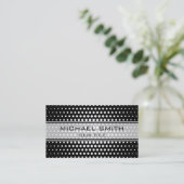 Elegantes White Polka Dot Muster Visitenkarte (Stehend Vorderseite)