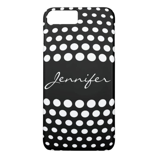Elegantes White Polka Dots Muster Case-Mate iPhone Hülle (Rückseite)