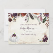 Elegantes White Pumpkin Mama Bly Size Game Einladung (Rückseite)