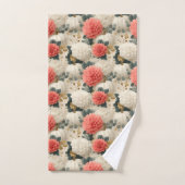 Elegantes White Pumpkin und Dahlia Fall Design Badhandtuch Set (Handtuch)