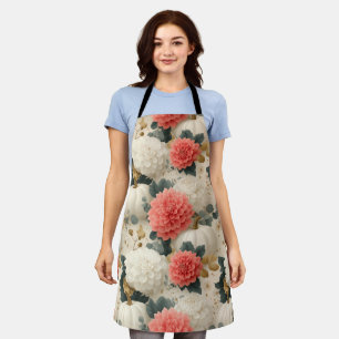 Elegantes White Pumpkin und Dahlia Fall Design Schürze