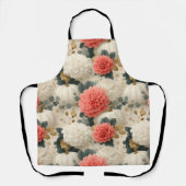 Elegantes White Pumpkin und Dahlia Fall Design Schürze (Vorderseite)