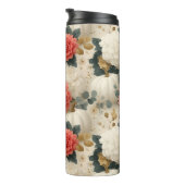 Elegantes White Pumpkin und Dahlia Fall Design Thermosbecher (Nach rechts gedreht)