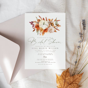 Elegantes White Pumpkins Fall Brautparty Einladung