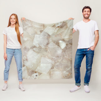 Elegantes White Quarz Print Fleece Blanket