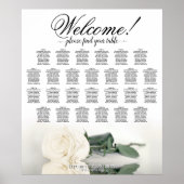 Elegantes White Rose 26 Tabelle Hochzeitstabelle Poster (Vorne)