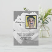 Elegantes White Rose Beerdigung Beileid Dankeskarte (Stehend Vorderseite)