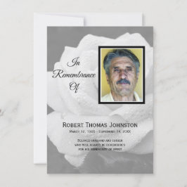 Elegantes White Rose Beerdigung Beileid Dankeskarte