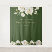 Elegantes White Rose Brautparty Dunkles Foto Wandteppich (Vorderseite)