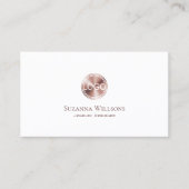 Elegantes White Rose Gold mit Logos und Foto Moder Visitenkarte (Vorderseite)